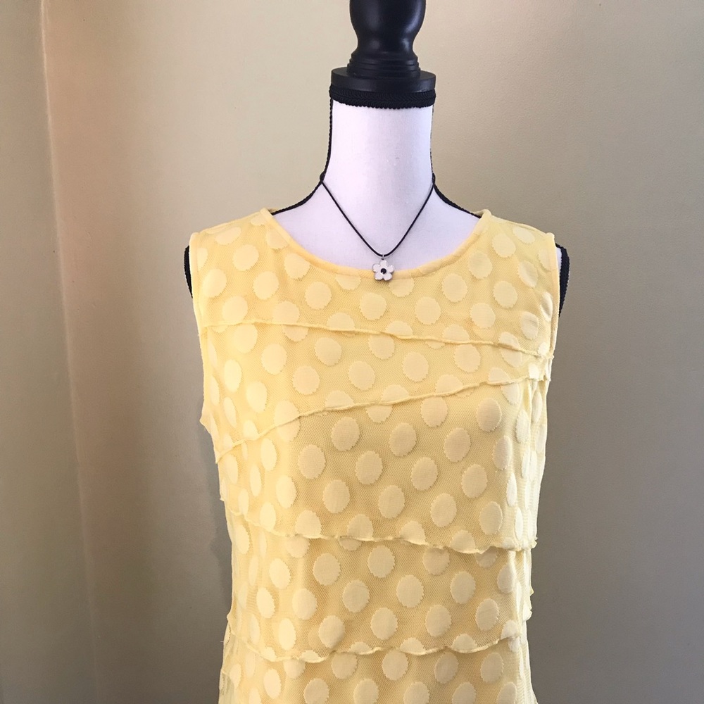DANA BUCHMAN Yellow Sleeveless Shell Blouse
